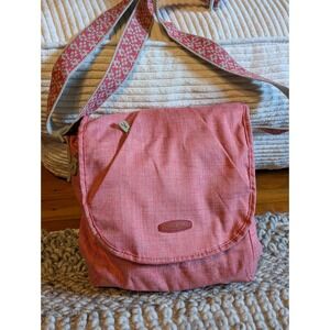 Keen Crossbody Messenger Bag Coral Pink Canvas Small Travel Shoulder Bag